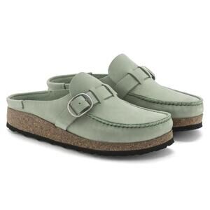 Birkenstock Shoes Buckley Matcha Nubuck Leather Clogs
